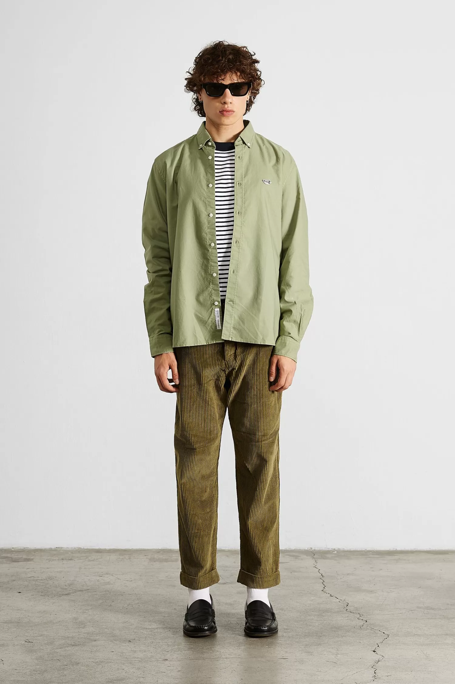 Shirts | Edmmond Studios Bd Shirt Oxford Plain Olive