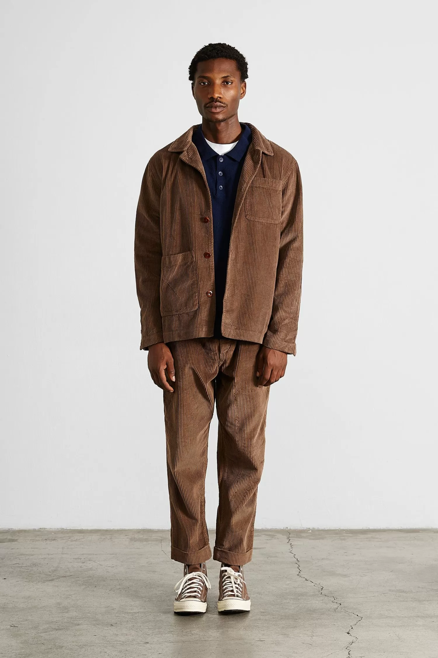 Outerwear | Edmmond Studios Bline Jacket Cord Plain Brown