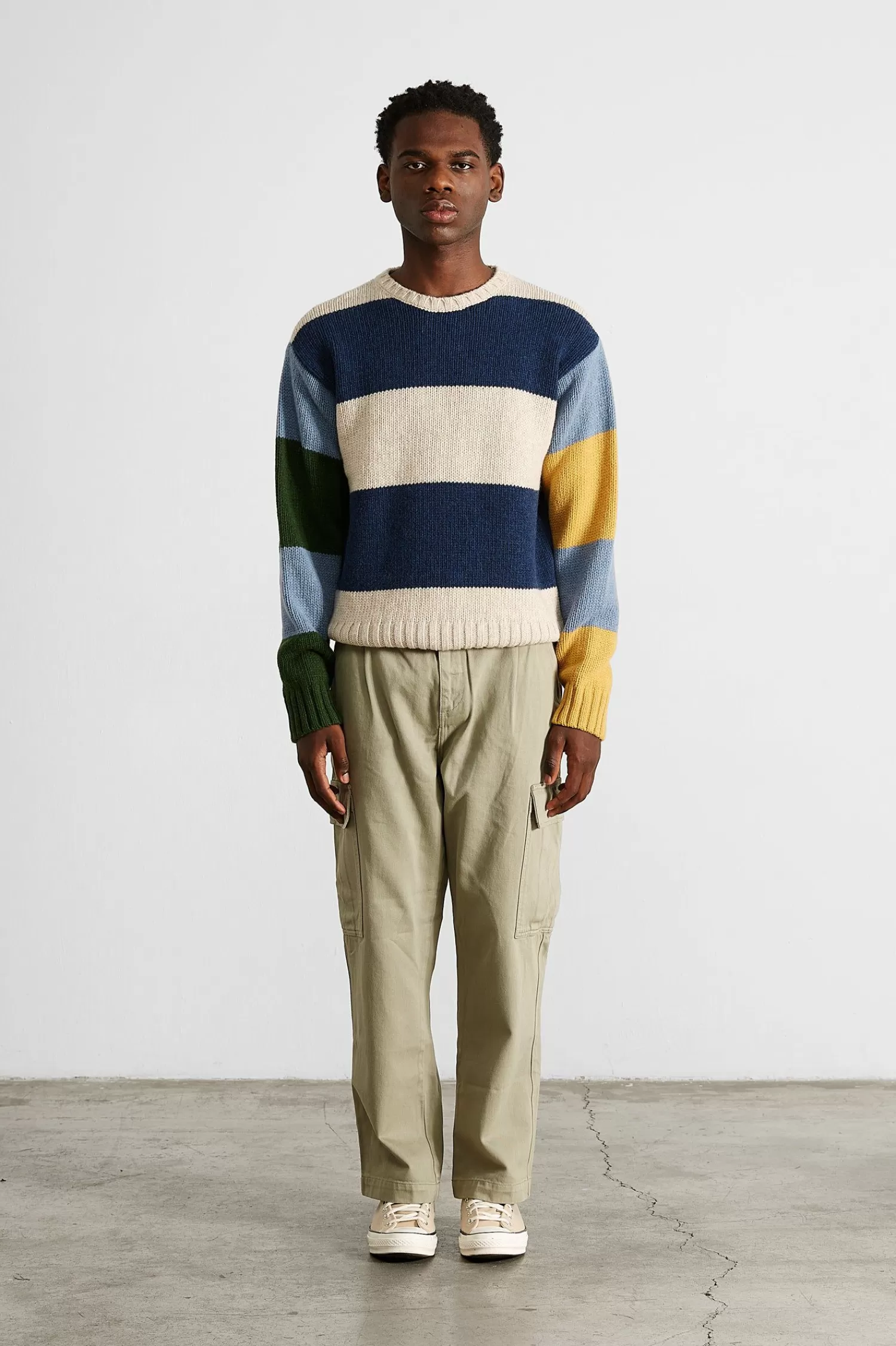 Knitwear | Edmmond Studios Clown Sweater Colour Block Navy