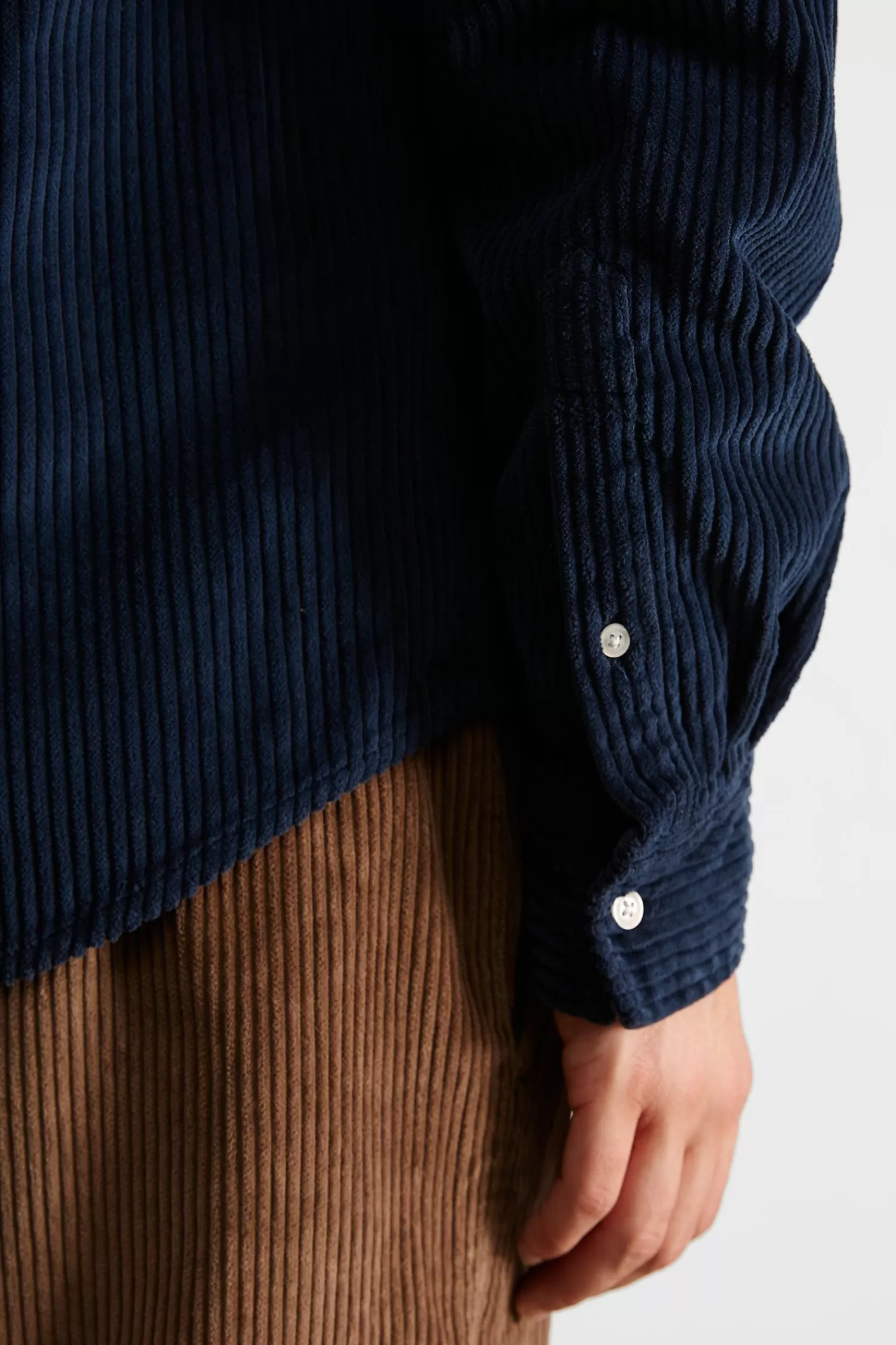 Shirts | Edmmond Studios Cord Shirt Plain Navy