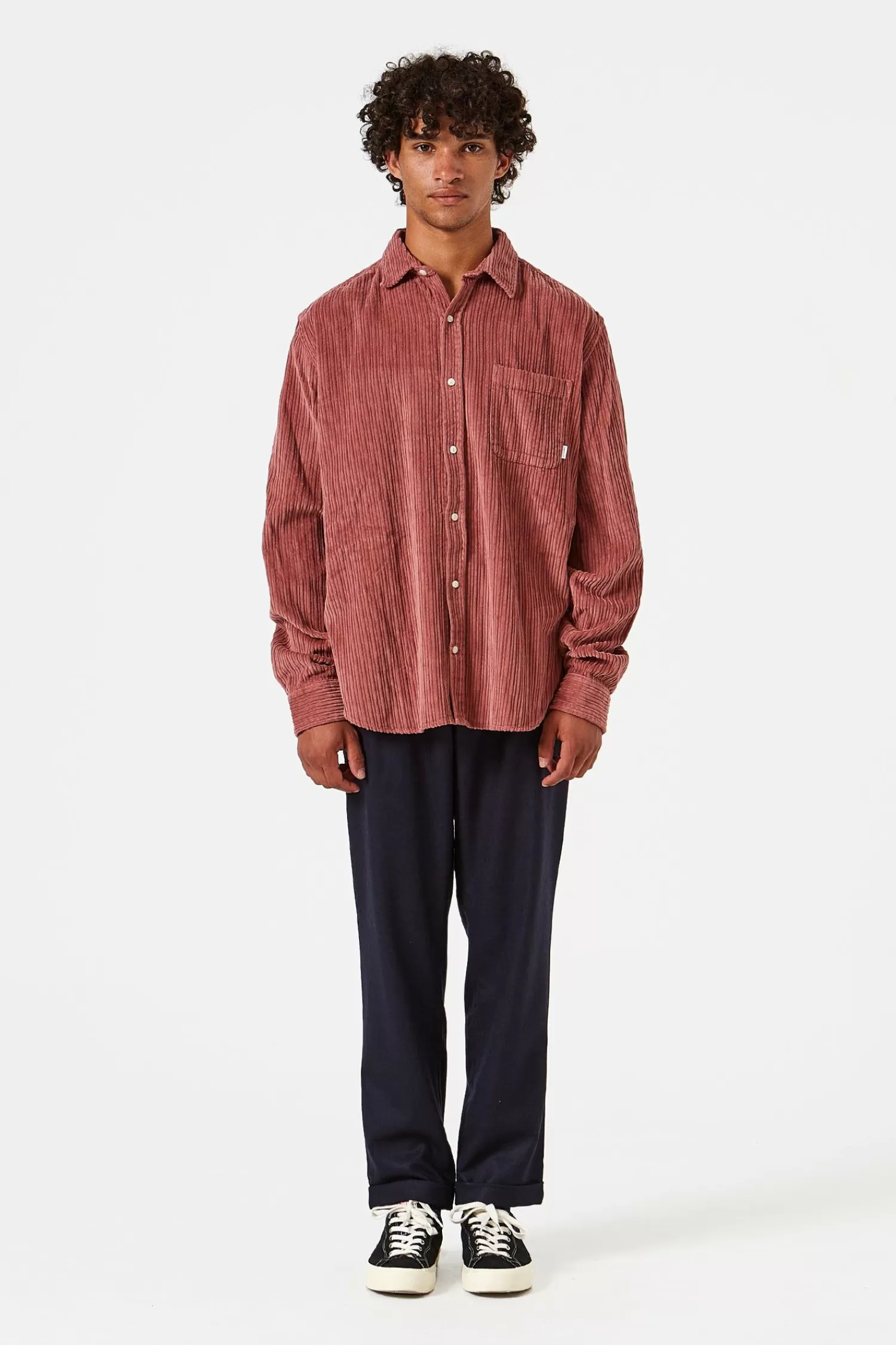 Shirts | Edmmond Studios French Cord Shirt Plain Salmon