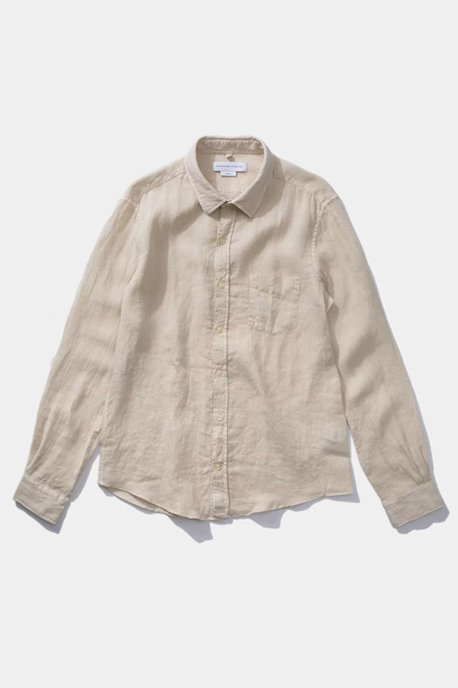 Shirts | Edmmond Studios Linen Shirt Plain Beige