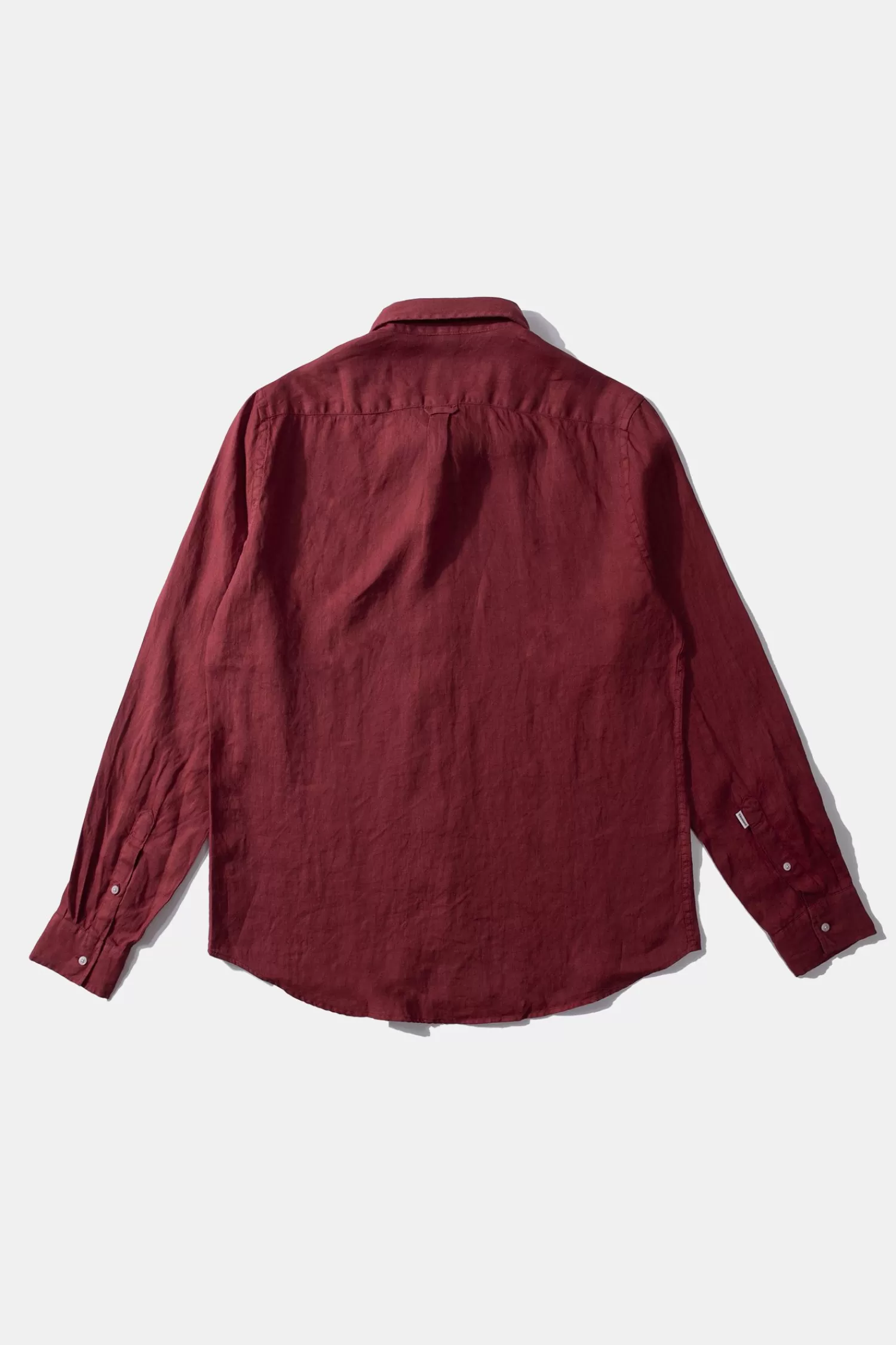 Shirts | Edmmond Studios Linen Shirt Plain Bordeaux