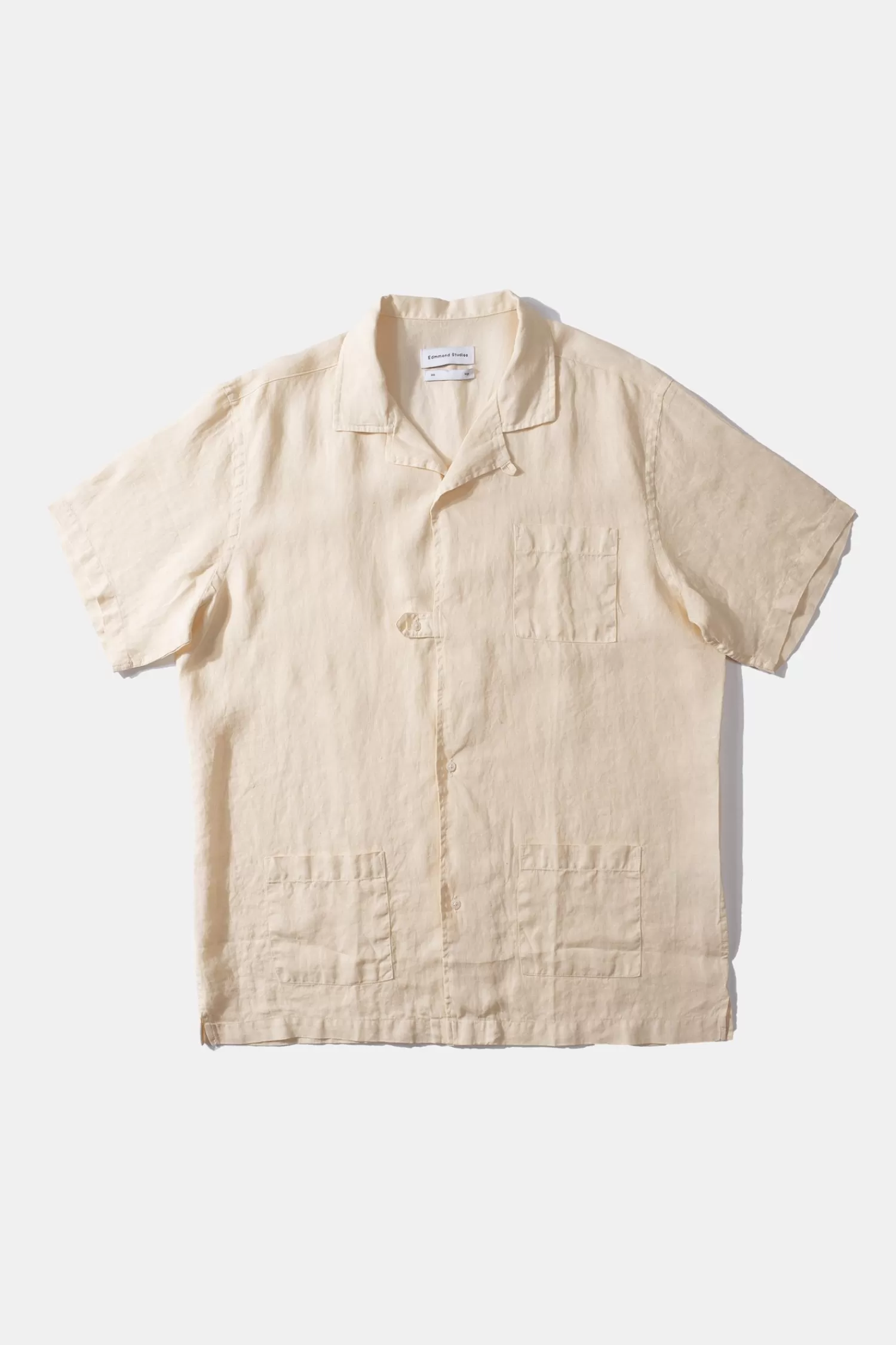 Shirts | Edmmond Studios Linen Short Sleeve Plain Off White