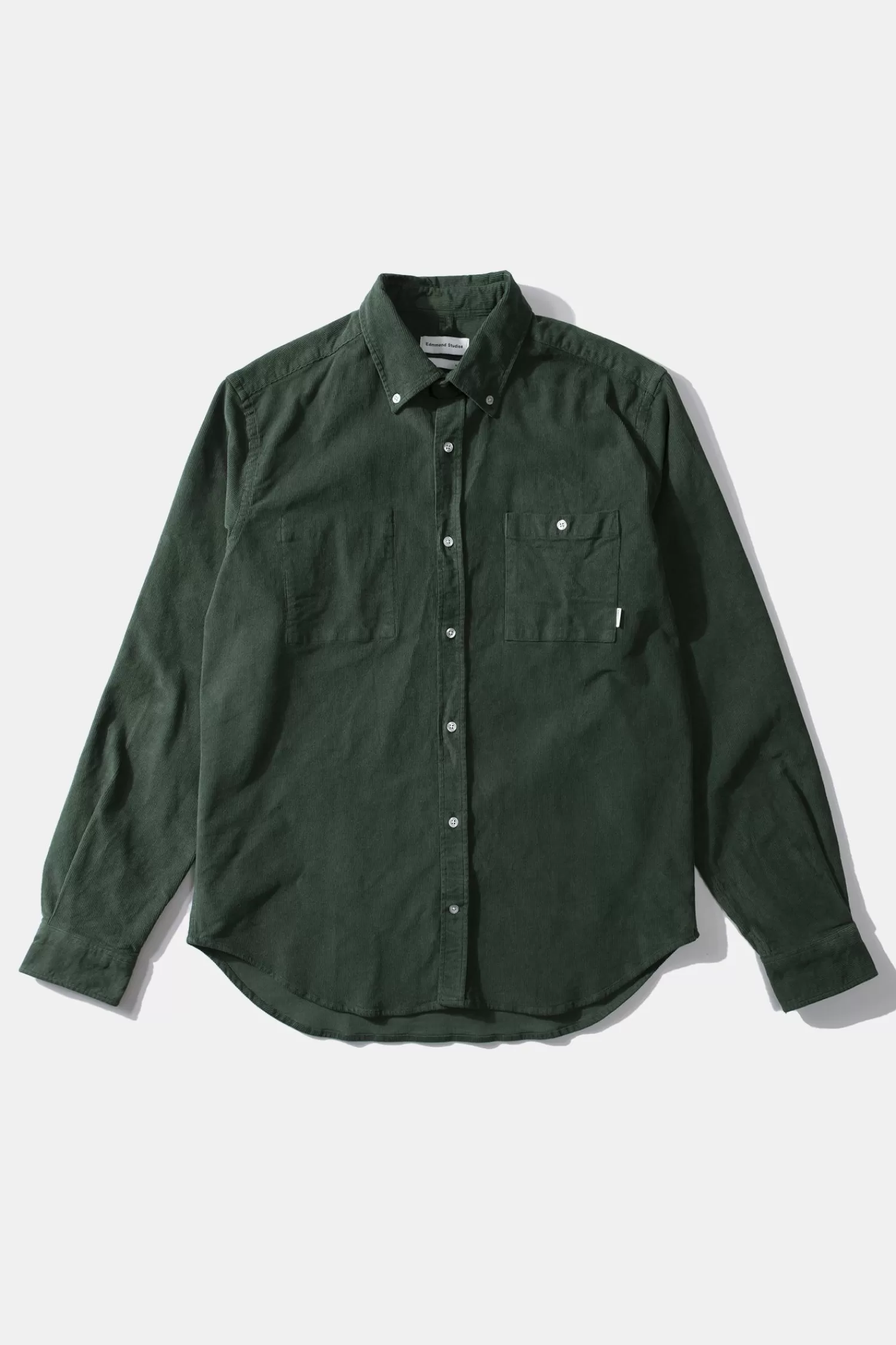 Shirts | Edmmond Studios Microcord Shirt Plain Dk Green