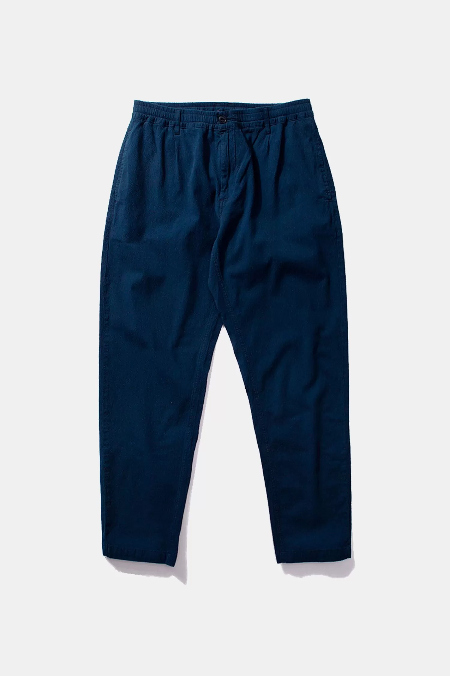 Trousers | Edmmond Studios Murano Seersucker Pants Plain Navy