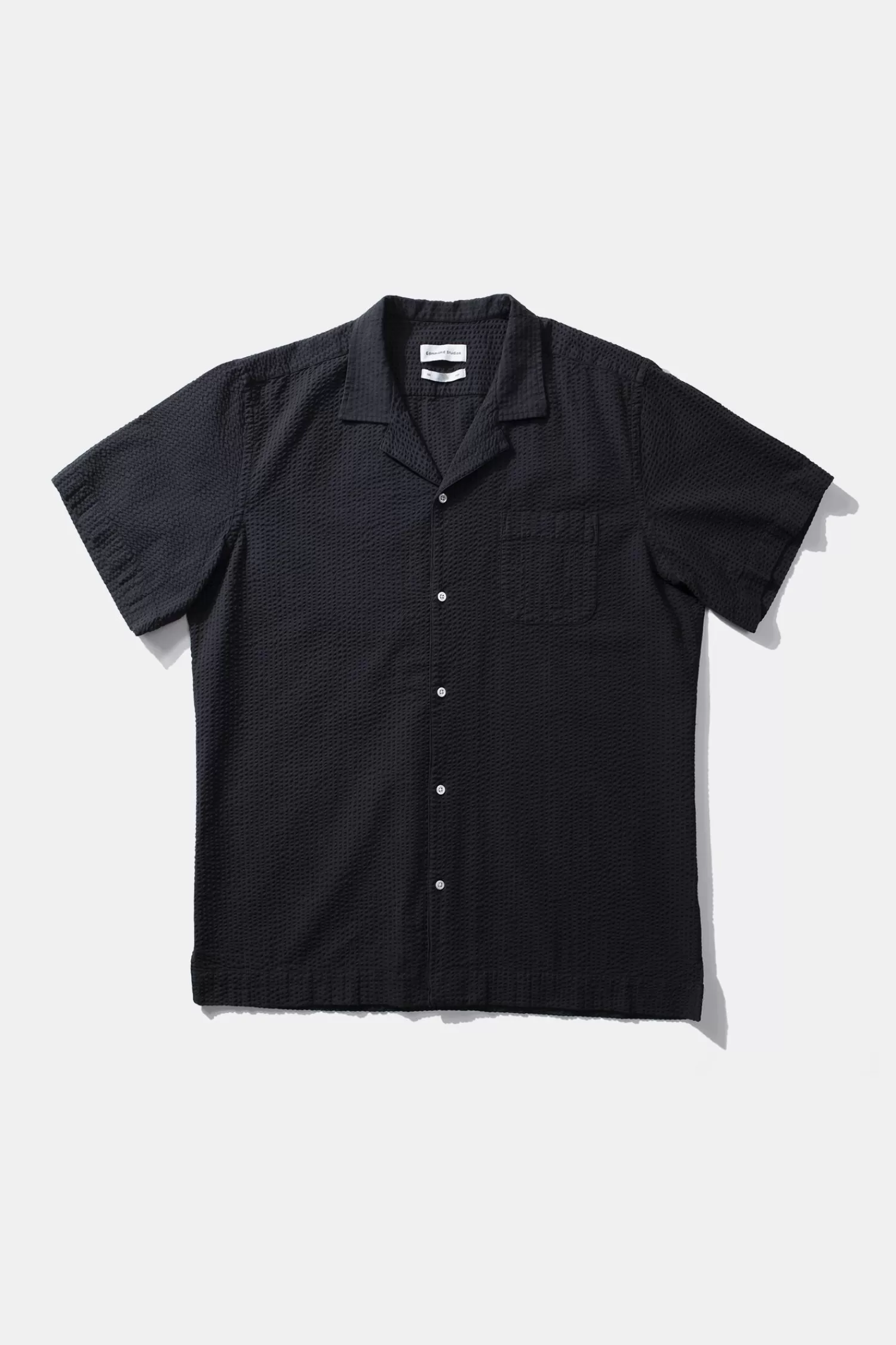 Shirts | Edmmond Studios Seersucker Shirt Plain Navy