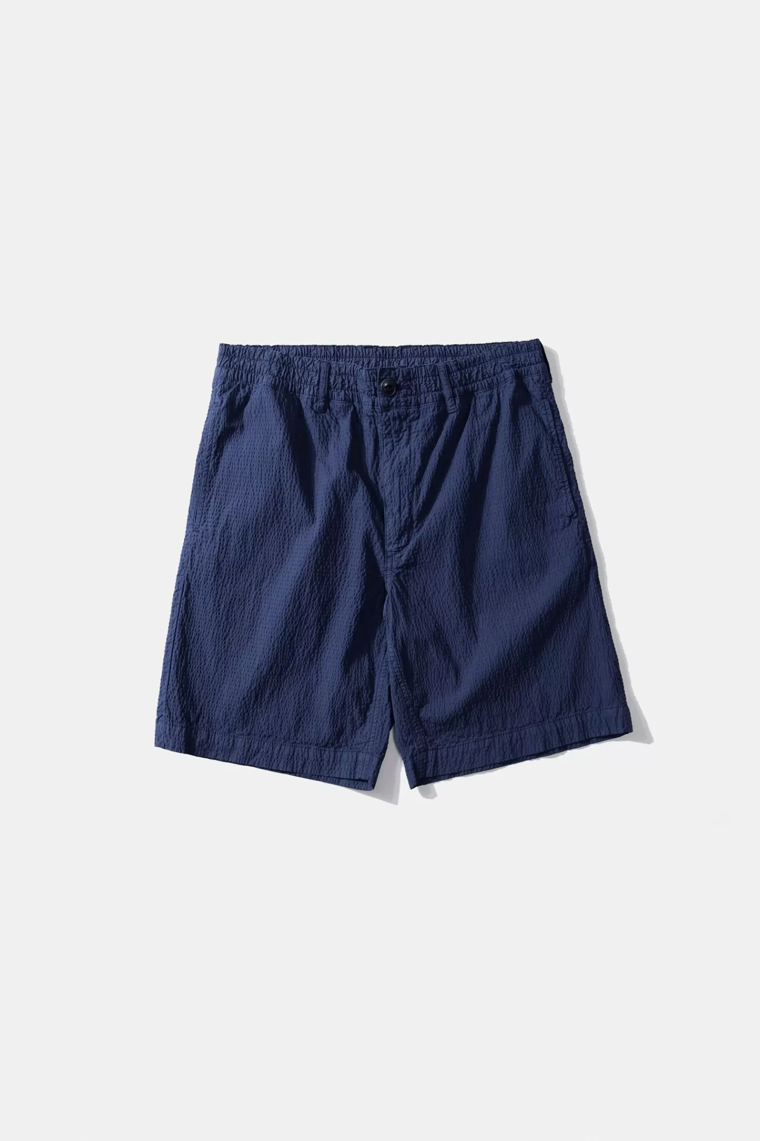 Trousers | Edmmond Studios Seersucker Shorts Plain Navy