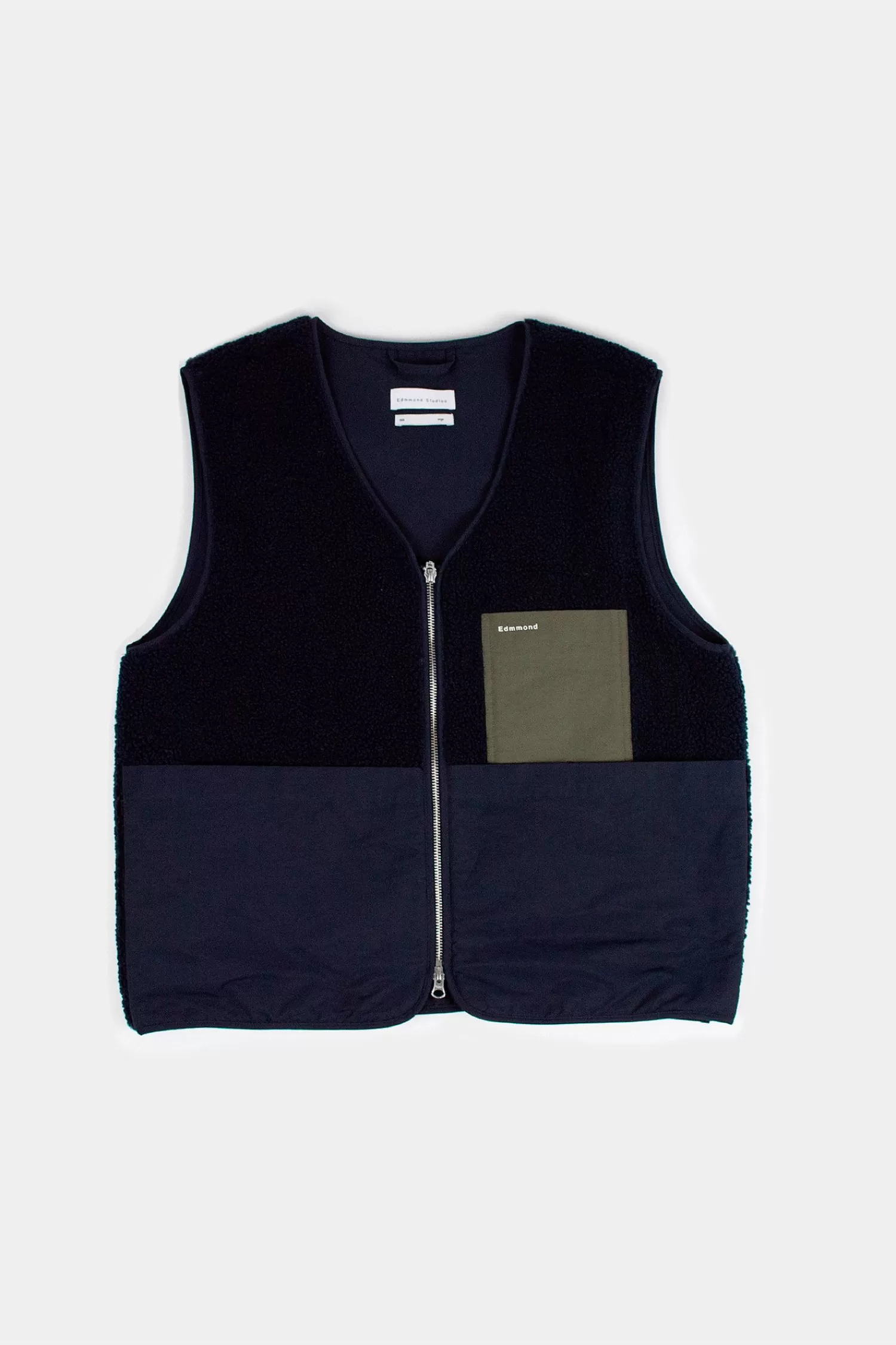 Outerwear | Edmmond Studios Shearling Vest Plain Navy