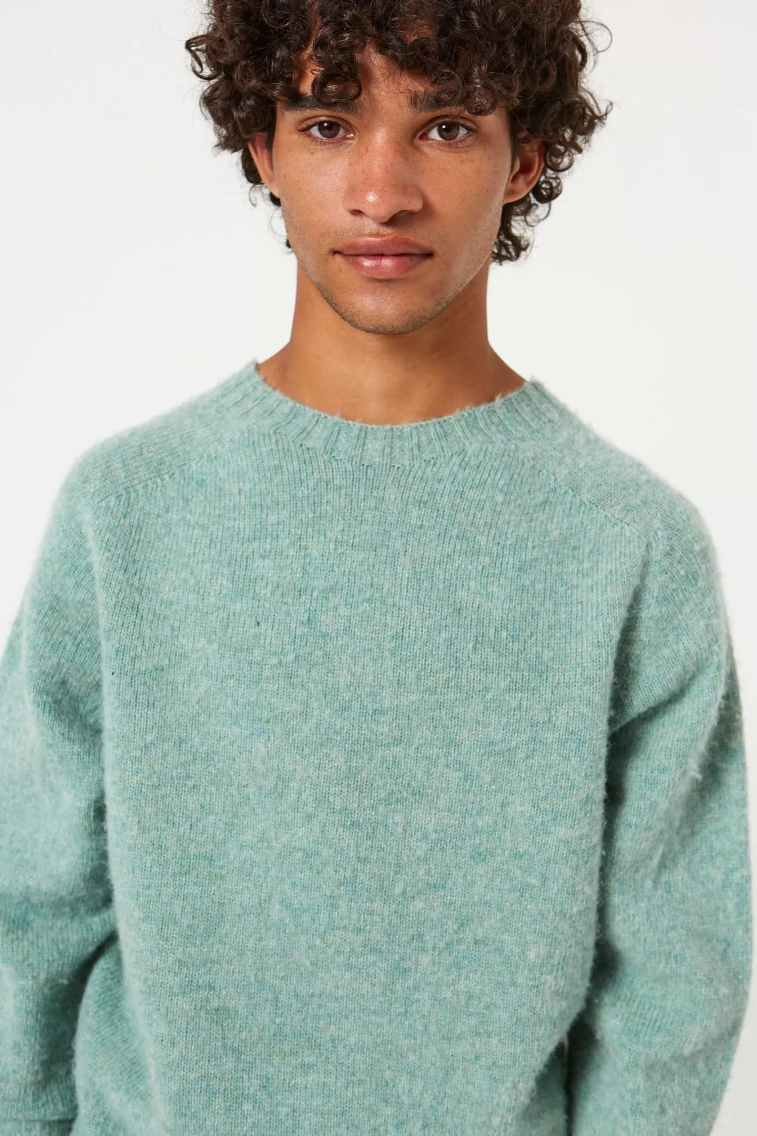 Knitwear | Edmmond Studios Shetland Sweater Plain Turquoise