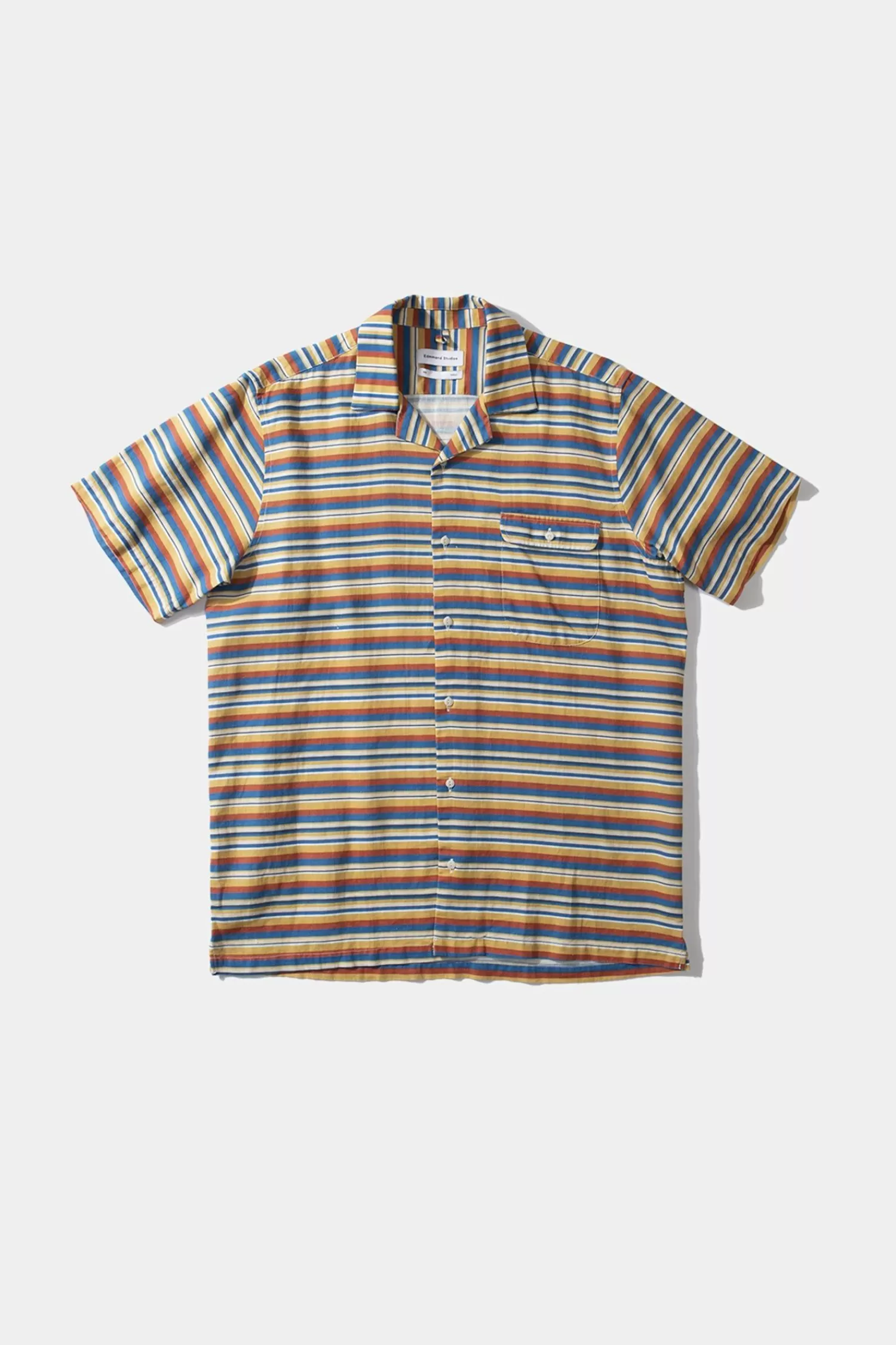 Shirts | Edmmond Studios Stripes Short Sleeve Shirt Horizontal Stripes Blue