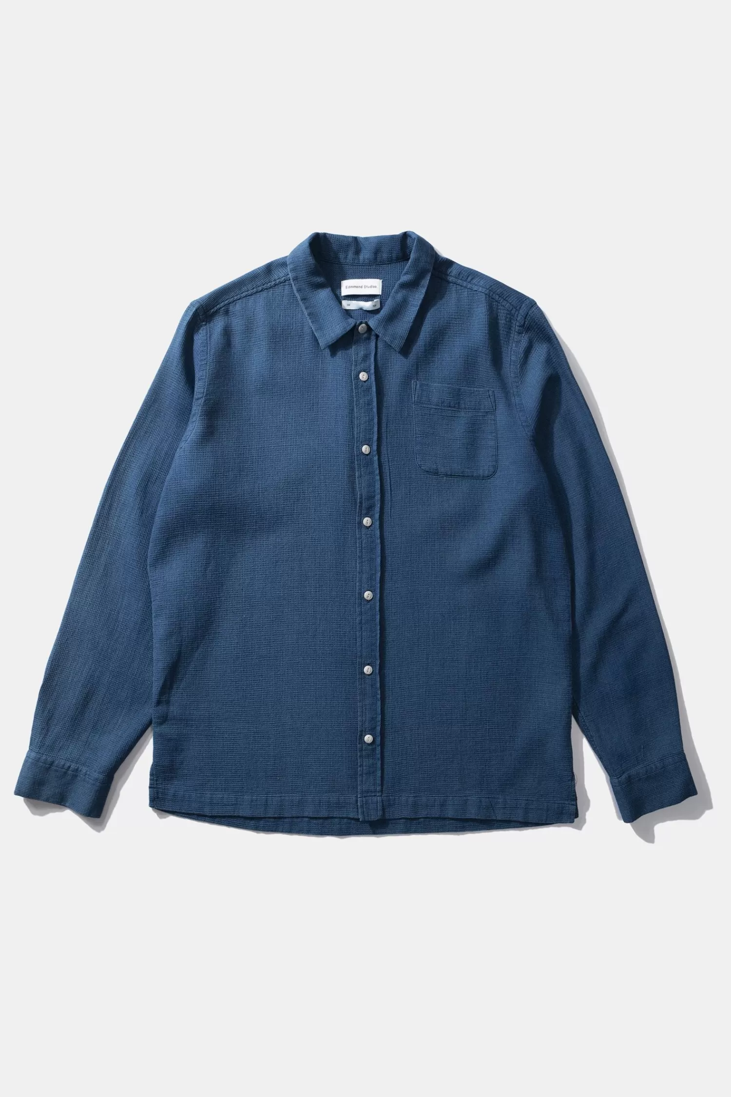 Shirts | Edmmond Studios Waffle Denim Shirt Plain Stonewash