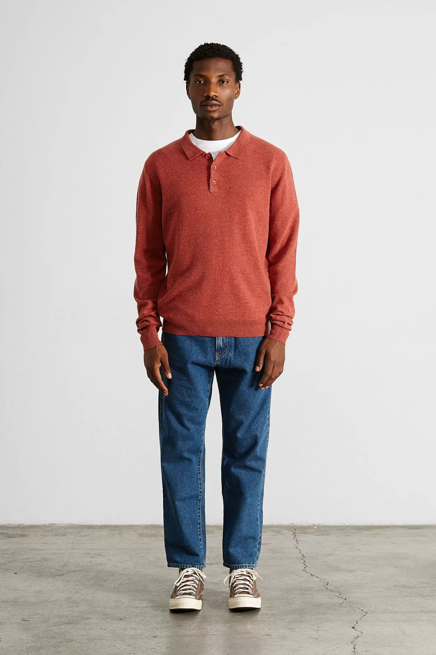 Knitwear | Edmmond Studios Wool Polo Plain Copper