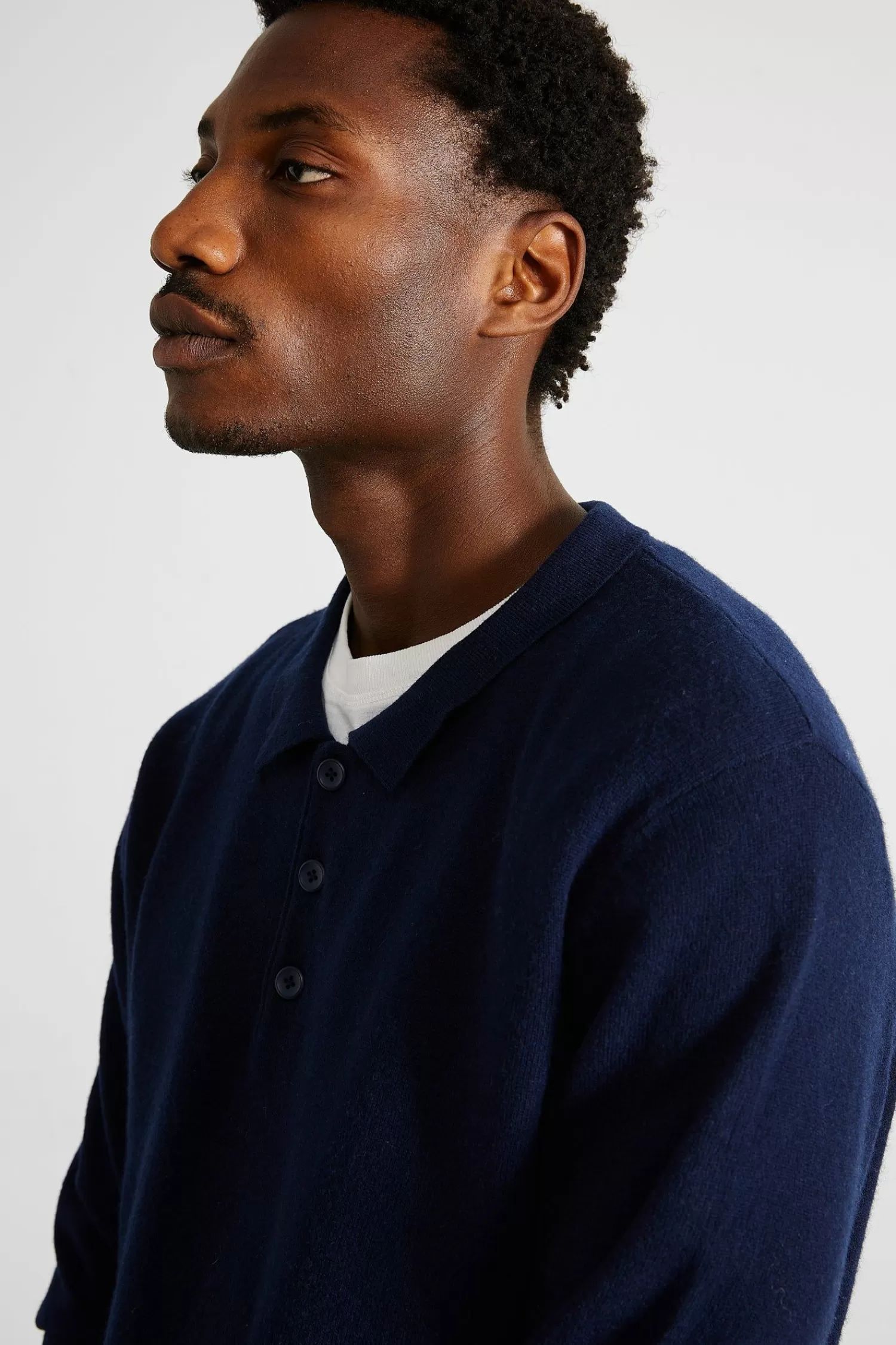 Knitwear | Edmmond Studios Wool Polo Plain Navy