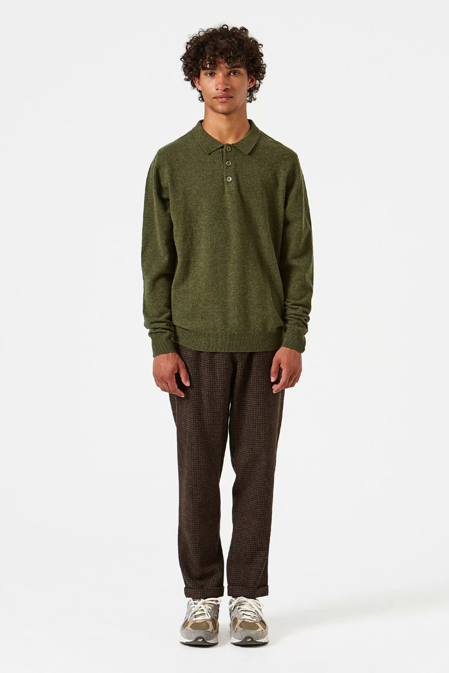 Knitwear | Edmmond Studios Wool Polo Plain Olive